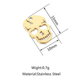 5pcs Stainless Steel Skull Head Charm Pendant for DIY Jewelry Making