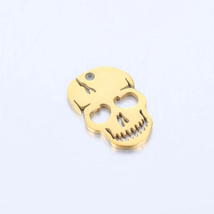 5pcs Stainless Steel Skull Head Charm Pendant for DIY Jewelry Making