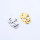 5pcs Stainless Steel Skull Head Charm Pendant for DIY Jewelry Making