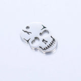 5pcs Stainless Steel Skull Head Charm Pendant for DIY Jewelry Making