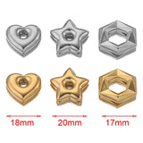 5pcs Stainless Steel Heart Star Hexagonal Flat Beads Charms Spacer