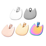 5pcs/Lot Stainless Steel High Blank Dog Tag Lovely Cat Shape Animal Pendant