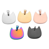 5pcs/Lot Stainless Steel High Blank Dog Tag Lovely Cat Shape Animal Pendant