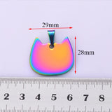 5pcs/Lot Stainless Steel High Blank Dog Tag Lovely Cat Shape Animal Pendant
