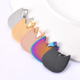 5pcs/Lot Stainless Steel High Blank Dog Tag Lovely Cat Shape Animal Pendant