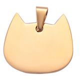 5pcs/Lot Stainless Steel High Blank Dog Tag Lovely Cat Shape Animal Pendant