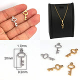 5pcs Stainless Steel Key Charms for Jewelry Making Supplies