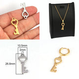 5pcs Stainless Steel Key Charms for Jewelry Making Supplies