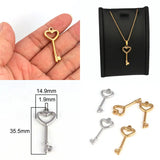 5pcs Stainless Steel Key Charms for Jewelry Making Supplies