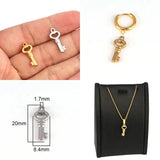 5pcs Stainless Steel Key Charms for Jewelry Making Supplies