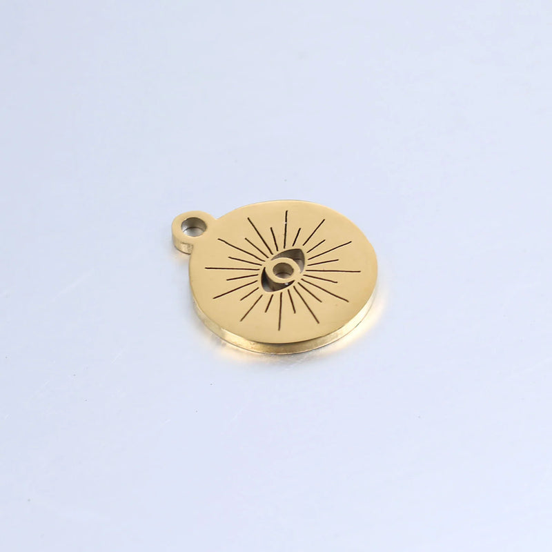 5pcs Stainless Steel Devil Eye Pendants for DIY Jewelry Making