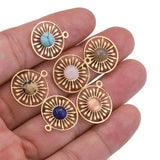 5pcs Stainless Steel Flower Charms for DIY Jewelry Making