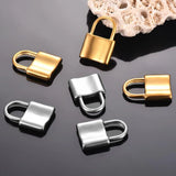 5pcs/Lot Stainless Steel Padlock Pendant Lock Charms 15X22mm