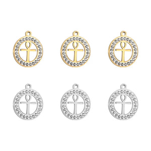 5pcs/Lot Cross Rhinestone Pendant for Necklace or Bracelet