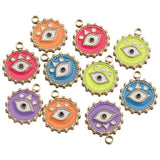 5pcs Stainless Steel Round Eye Charm Pendants DIY Jewelry Making Findings