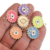 5pcs Stainless Steel Round Eye Charm Pendants DIY Jewelry Making Findings