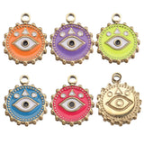 5pcs Stainless Steel Round Eye Charm Pendants DIY Jewelry Making Findings