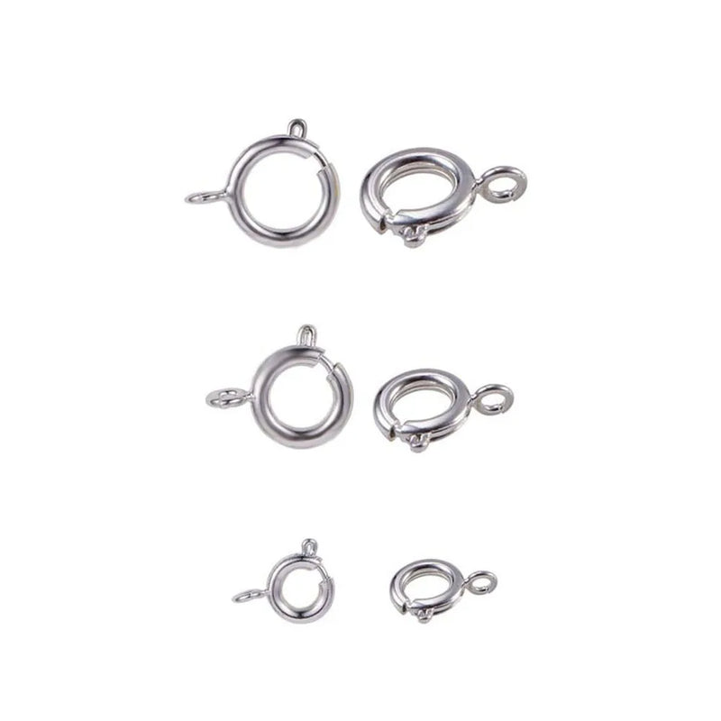 5pcs Stainless Steel Spring Ring Clasp for Necklace Bracelet DIY