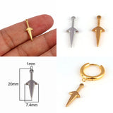 5pcs Stainless Steel Sword Charms for DIY Jewelry Making