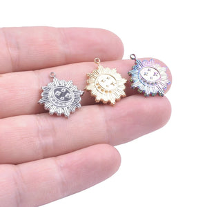 5pcs Sun Planet Stars Moon Pendant Stainless Steel Charms for Jewelry