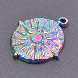5pcs/Lot Sun Stars Embossed Plaque Rainbow Charm Pendant for DIY Jewelry Making
