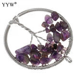 5pcs Natural Stone Tree Of Life Pendants 7 Chakra Reiki Pendant