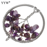 5pcs Natural Stone Tree Of Life Pendants 7 Chakra Reiki Pendant