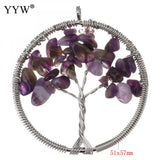5pcs Natural Stone Tree Of Life Pendants 7 Chakra Reiki Pendant