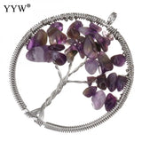 5pcs Natural Stone Tree Of Life Pendants 7 Chakra Reiki Pendant