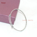 5pcs Lot Adjustable Stainless Steel Bracelet Bangle Cuff Double Hoop