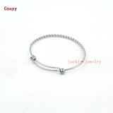 5pcs Lot Adjustable Stainless Steel Bracelet Bangle Cuff Double Hoop