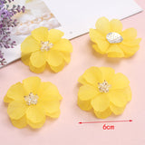 5pcs Big Acrylic Scrub Rhinestone Wrist Flowers Spring Colors