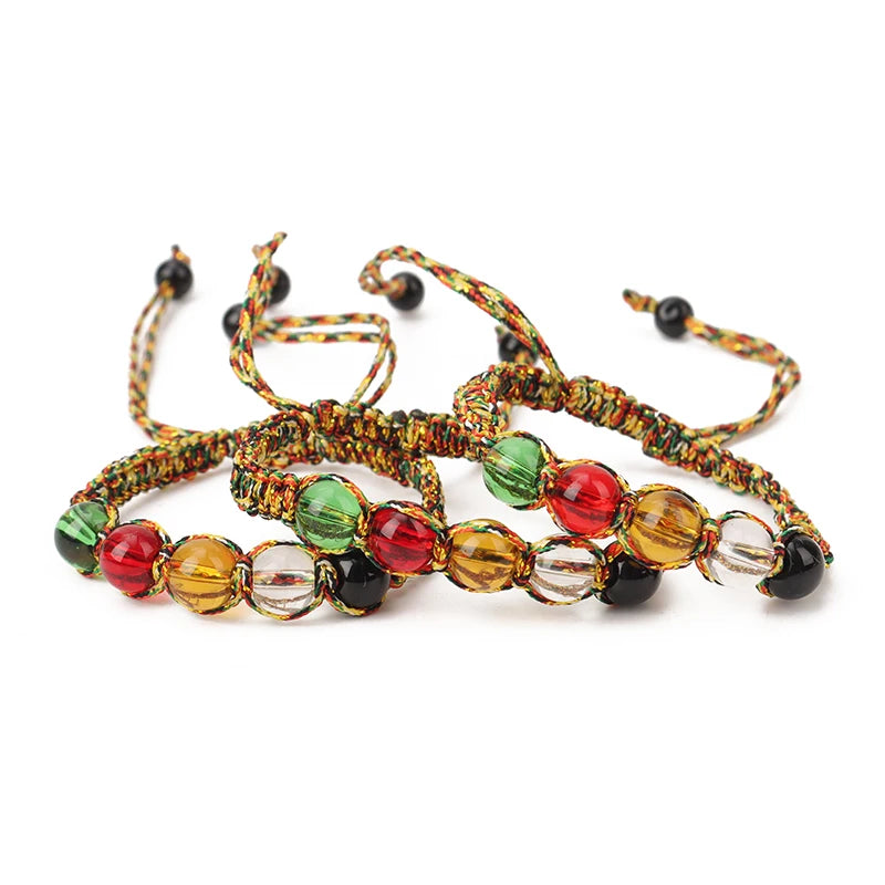 5pcs Ethnic Hand-woven Multicolored Rope Bracelet Unisex Friendship Jewelry