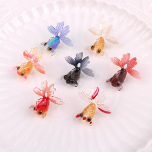 5pcs Resin Goldfish Charms Pendant for Earring Necklace Keychain
