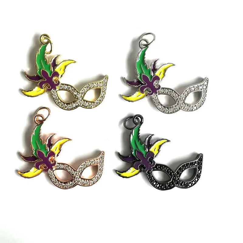 Mardi Gras Charms Mask Bracelet Pendant - Jewelry Making Accessories