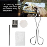 5pcs Melting Kit Silica Crucible Graphite Rod Ingot Mold Borax Tong