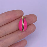 5pcs Shell Shape Metal Brass Enamel Charms 12x20mm DIY Accessories