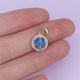 5pcs Metal Brass Plated Enamel Charms 10x13mm Necklace Adornment Decorations