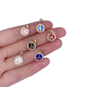 5pcs Metal Brass Plated Enamel Charms 10x13mm Necklace Adornment Decorations