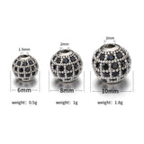 5pcs CZ Micro Pave Brass Round Spacer Beads for DIY Jewelry
