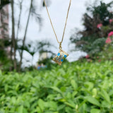 5pcs Metal Candy Pendant Charms 10x10mm Brass Plated DIY Necklace Decor