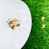 5pcs Metal Candy Pendant Charms 10x10mm Brass Plated DIY Necklace Decor