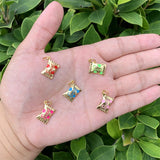 5pcs Metal Candy Pendant Charms 10x10mm Brass Plated DIY Necklace Decor