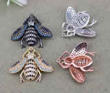 5pcs Copper Cubic Zirconia Bee Pendant Beads for Jewelry Making