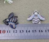 5pcs Copper Cubic Zirconia Bee Pendant Beads for Jewelry Making