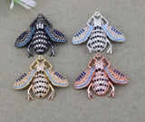 5pcs Copper Cubic Zirconia Bee Pendant Beads for Jewelry Making