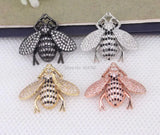 5pcs Metal Copper CZ Bee Pendant for Jewelry Making