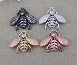 5pcs Metal Copper CZ Bee Pendant for Jewelry Making