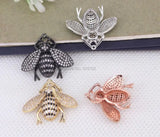 5pcs Metal Copper CZ Bee Pendant for Jewelry Making