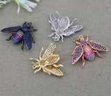 5pcs Metal Copper CZ Insect Bee Pendant Beads for Jewelry Making